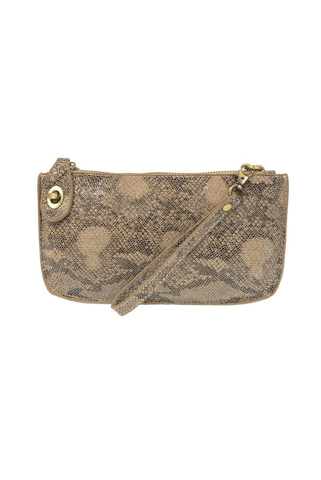 natural python mini crossbody wristlet clutch