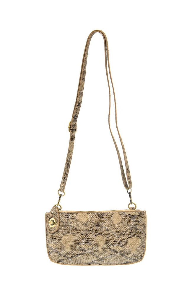 natural python mini crossbody wristlet clutch