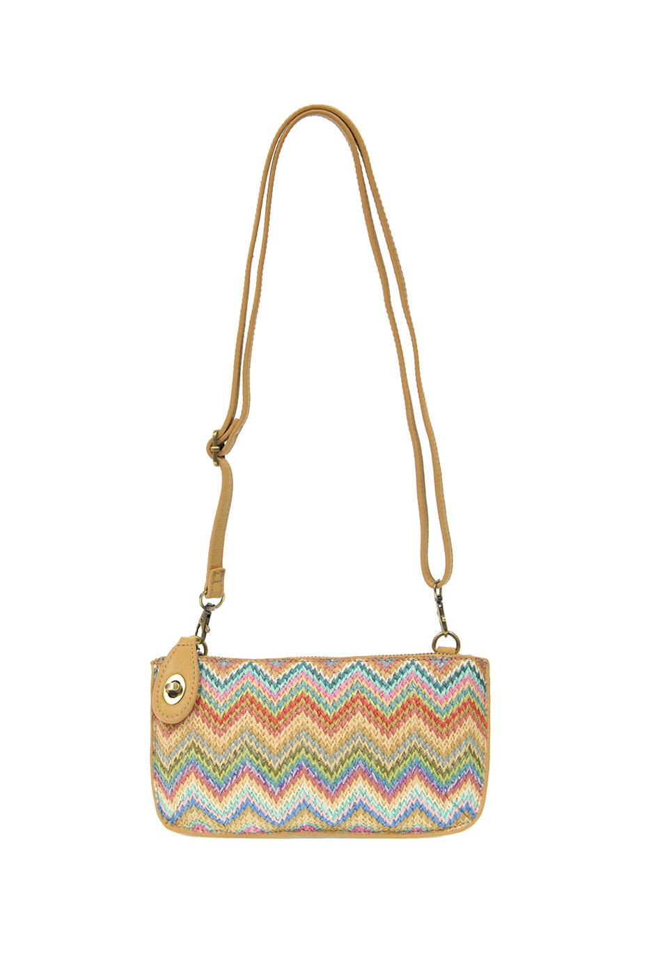 Pastel Multi Straw Mini Crossbody Wristlet Clutch
