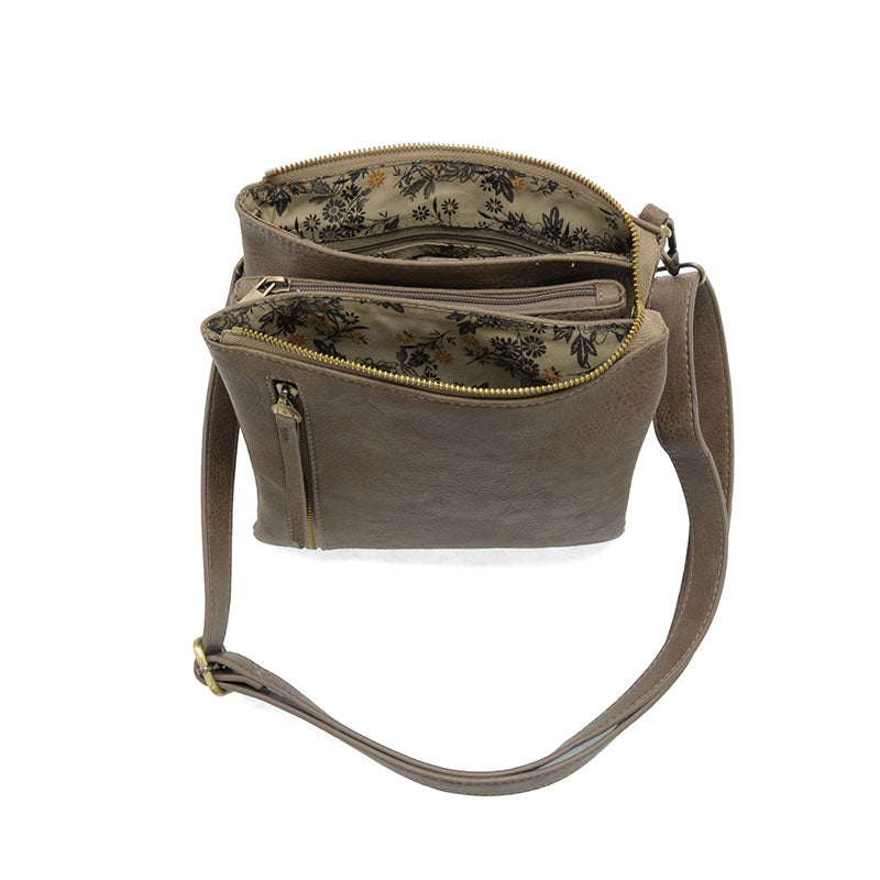 Taupe Dawn Multi Pocket Compact Crossbody Bag