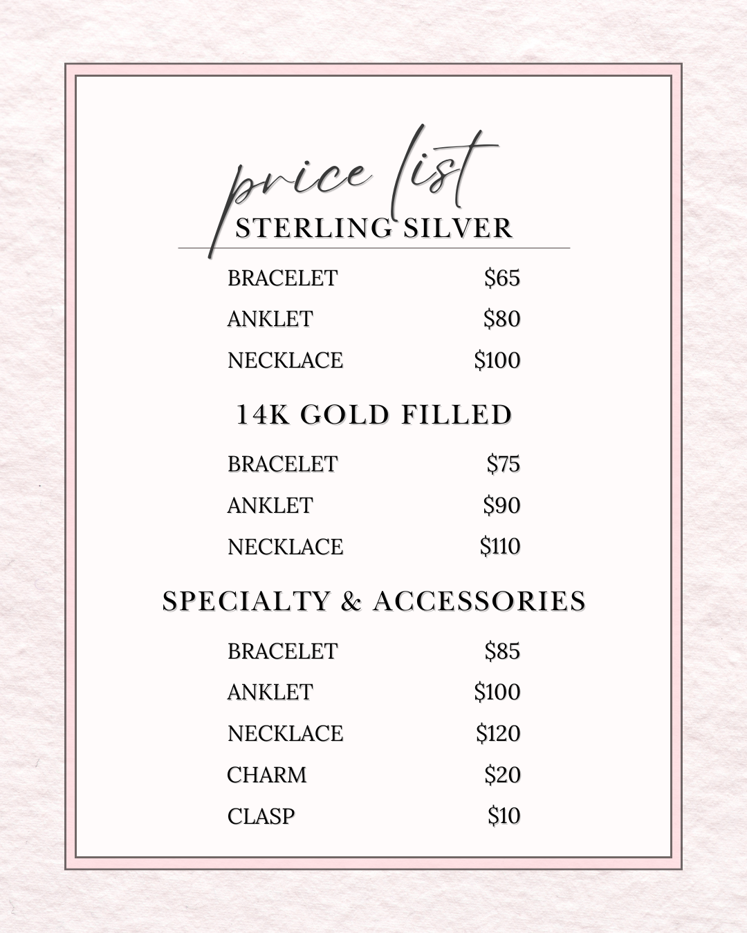 Permanent Jewelry Appointment