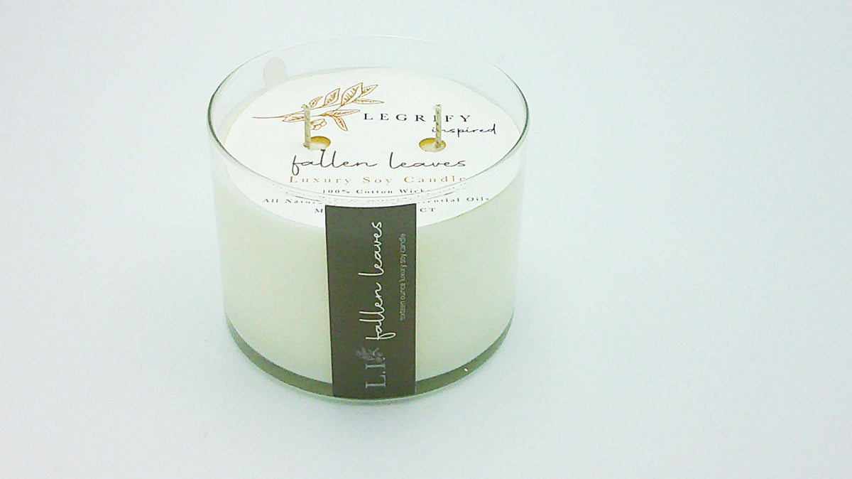 Fallen Leaves Classic Glass 2 Wick Soy Candle