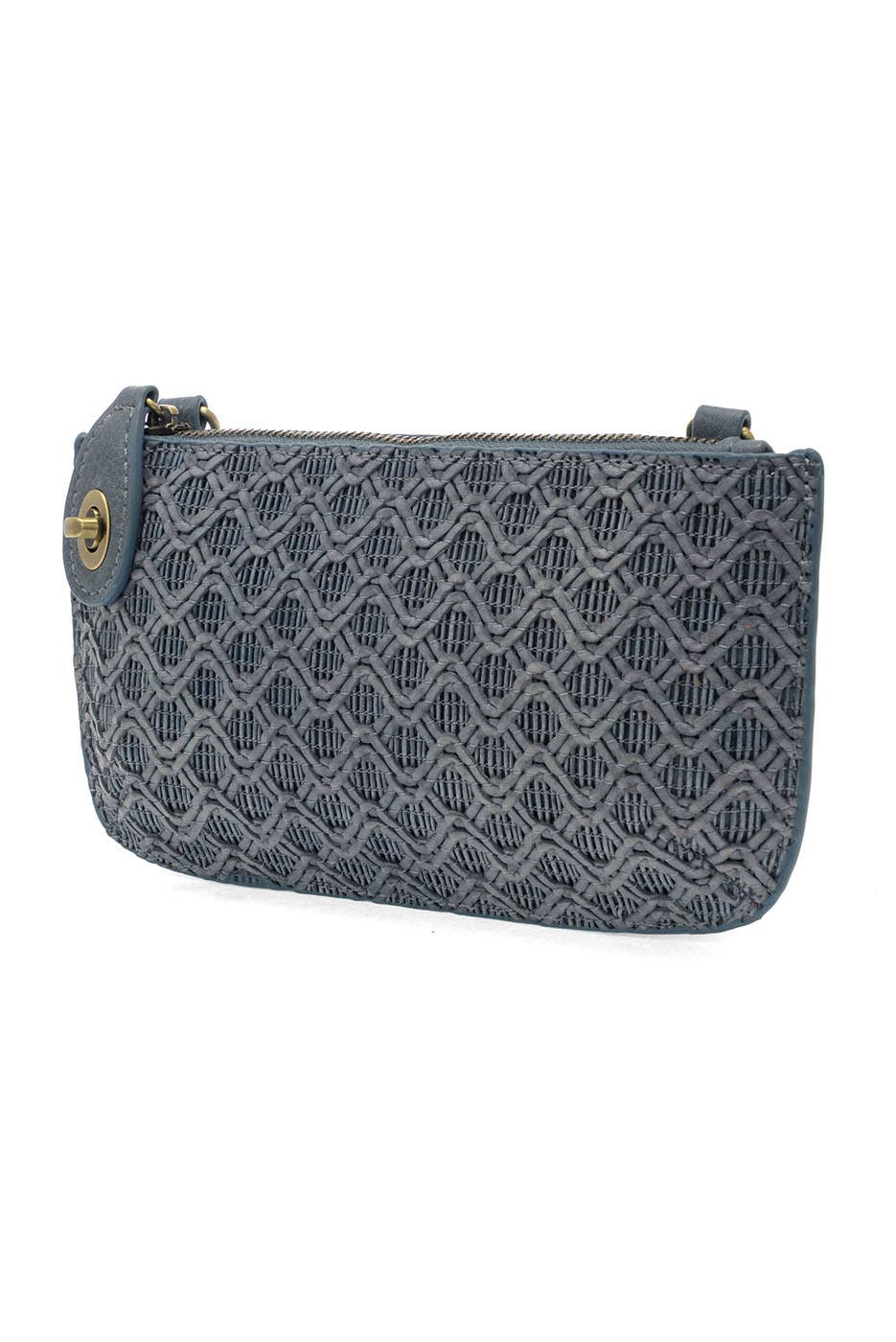Lattice Woven Mini Crossbody Wristlet Clutch
