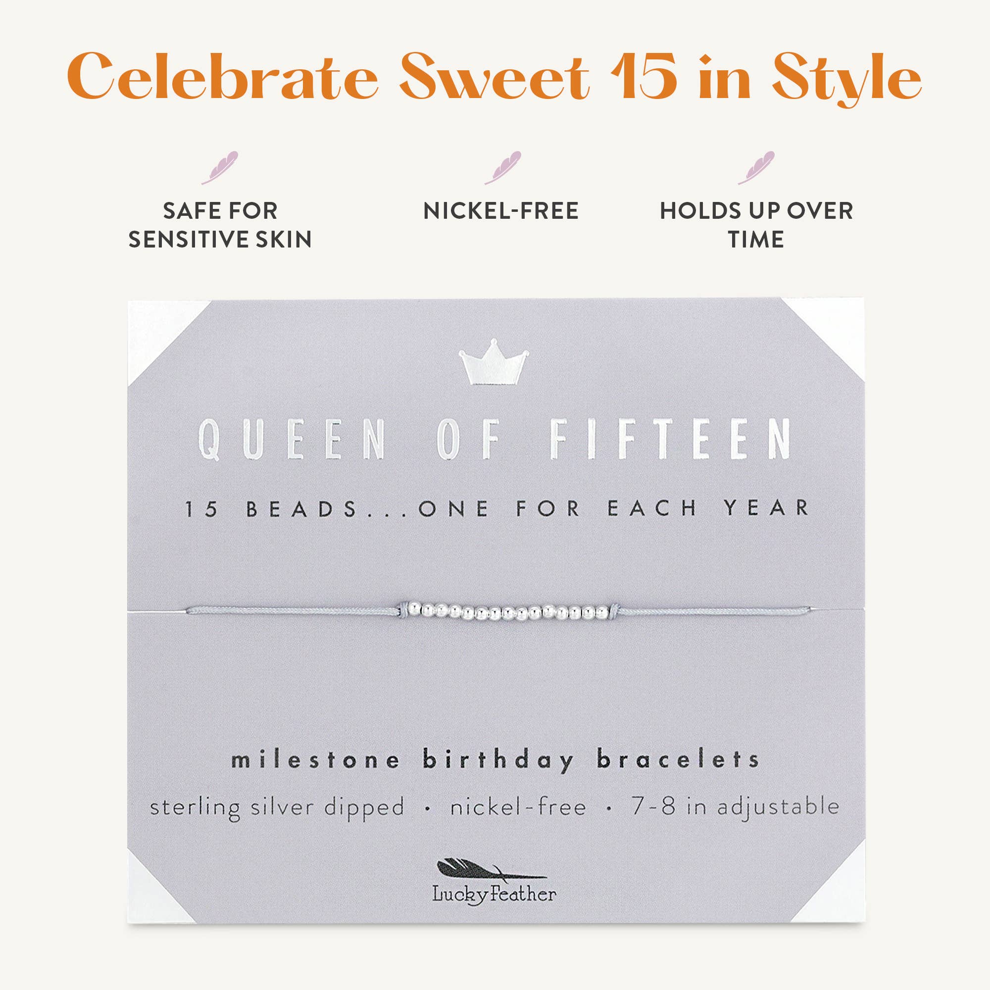 15th Milestone Birthday Bracelet - A Bead for Each Year