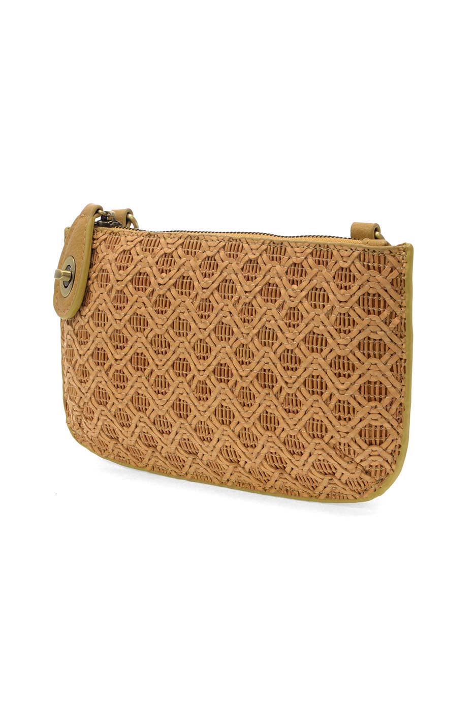 Lattice Woven Mini Crossbody Wristlet Clutch