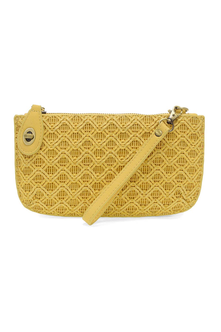 Lattice Woven Mini Crossbody Wristlet Clutch