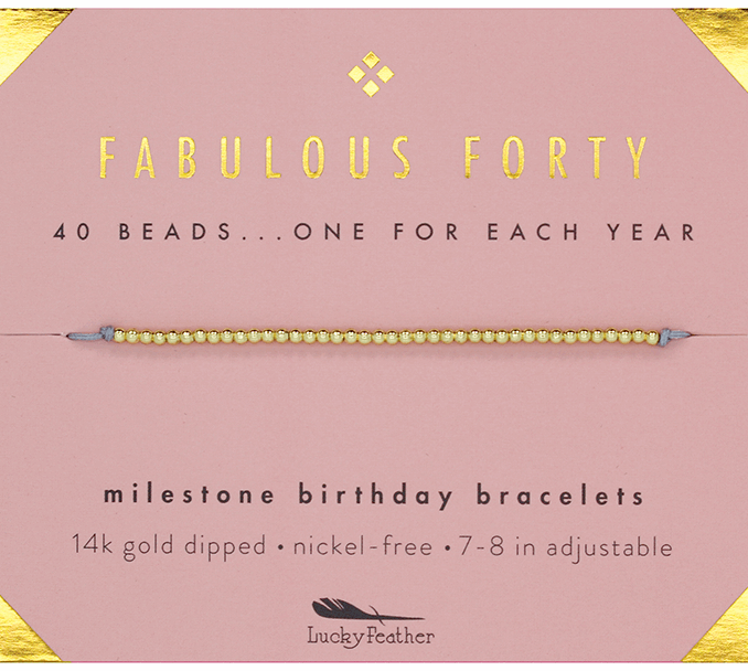 40th Milestone Birthday Bracelet - A Bead for Each Year