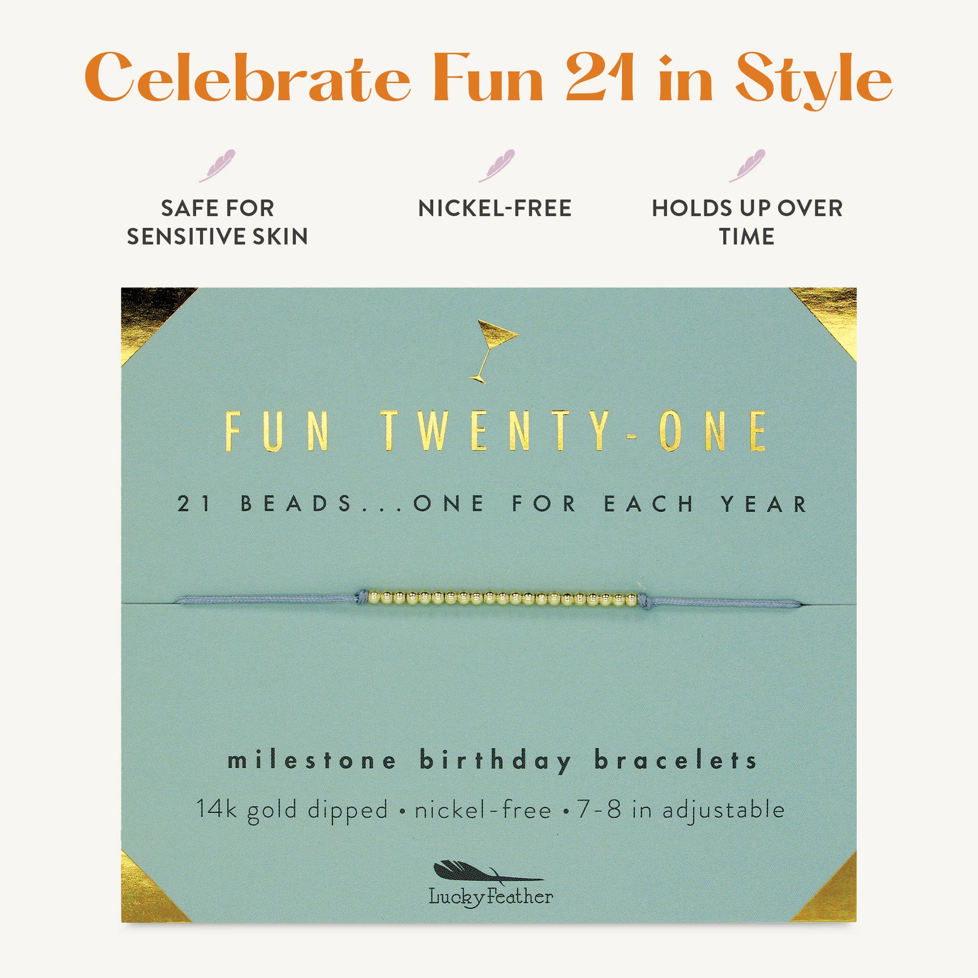 21st Milestone Birthday Bracelet - A Bead for Each Year