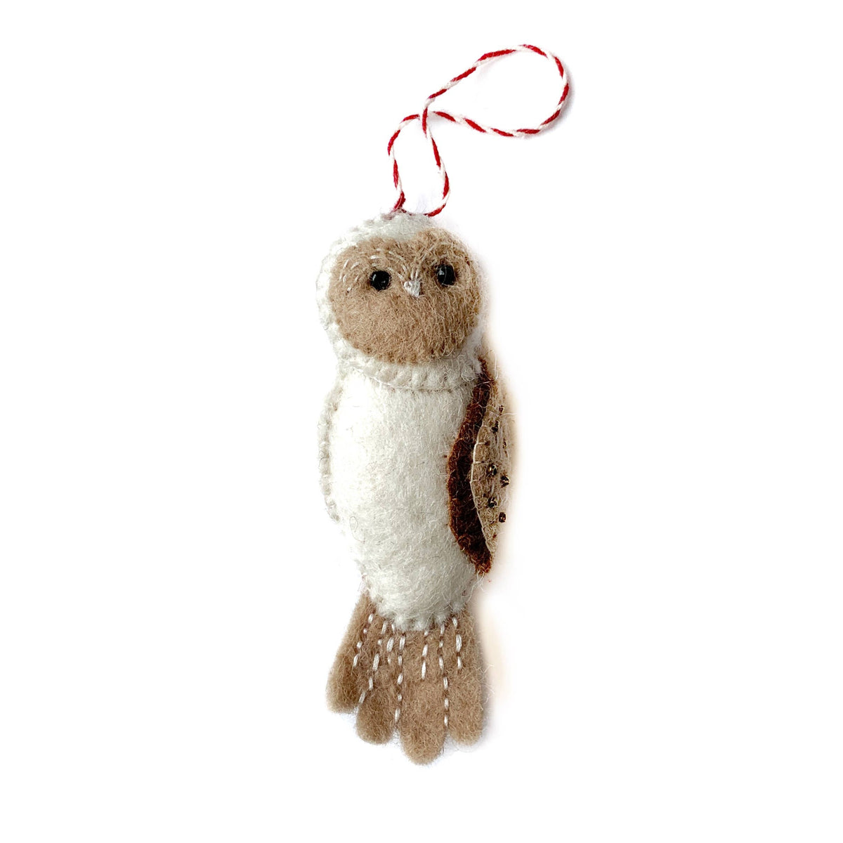 Owl Felt Wool Christmas Ornament