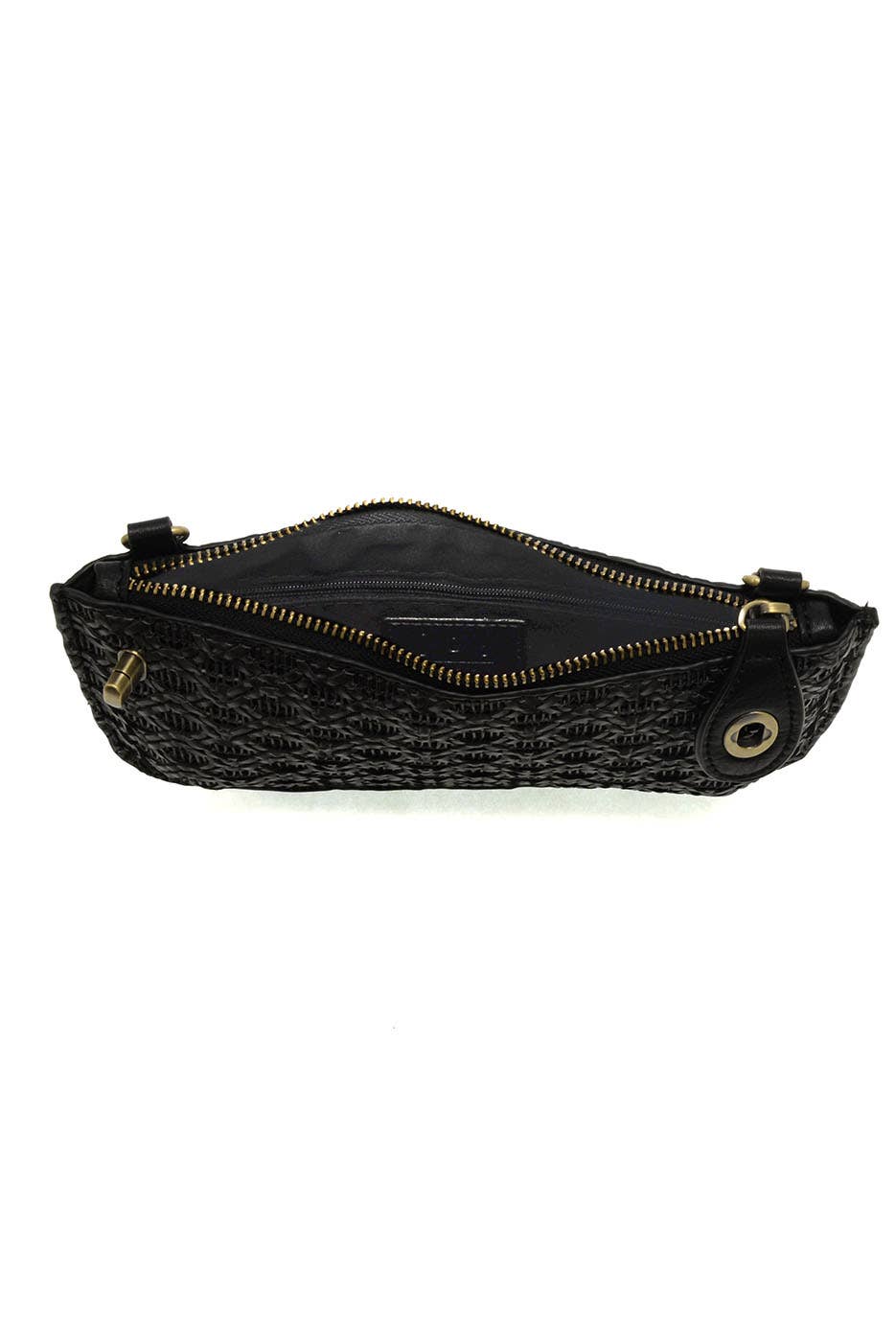 Lattice Woven Mini Crossbody Wristlet Clutch