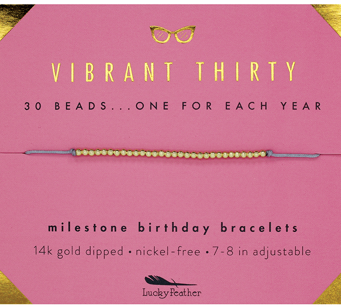 30th Milestone Birthday Bracelet - A Bead for Each Year