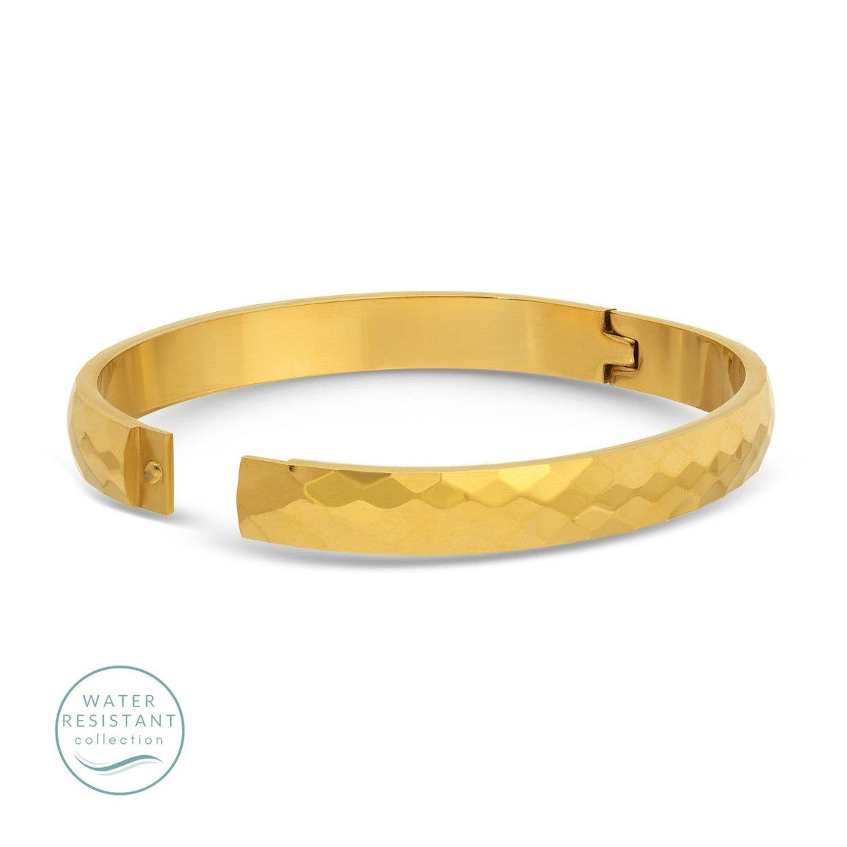 Textured Hinged Water-Resistant Bangle