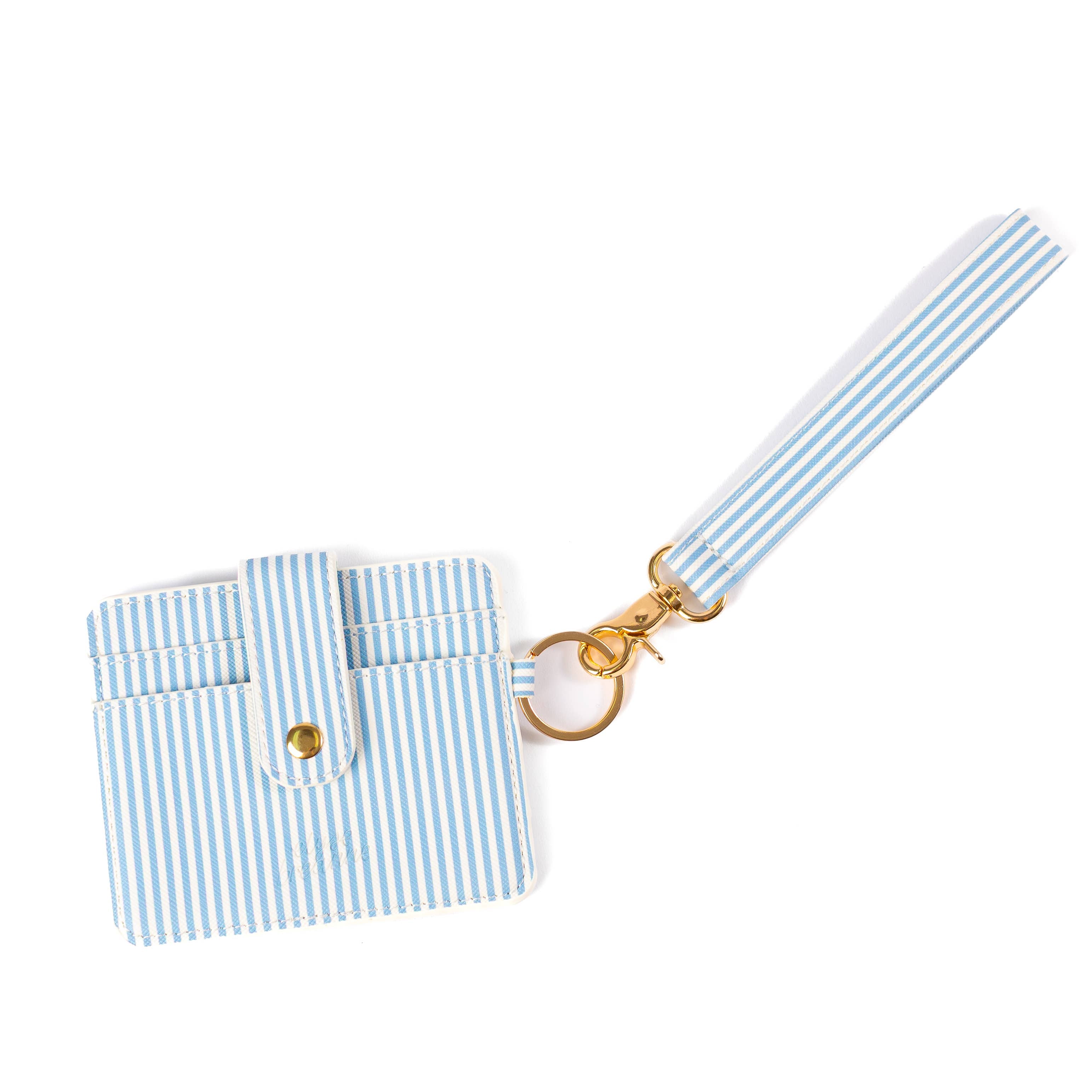 Blue Stripes Wristlet Keychain