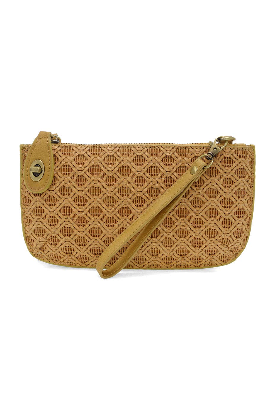 Lattice Woven Mini Crossbody Wristlet Clutch