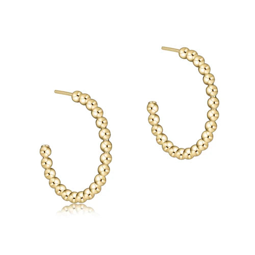 enewton Beaded Classic 1" Post Hoop - 2mm  Gold earrings