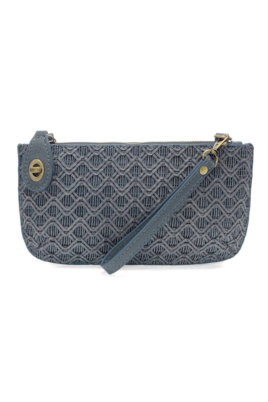 Lattice Woven Mini Crossbody Wristlet Clutch