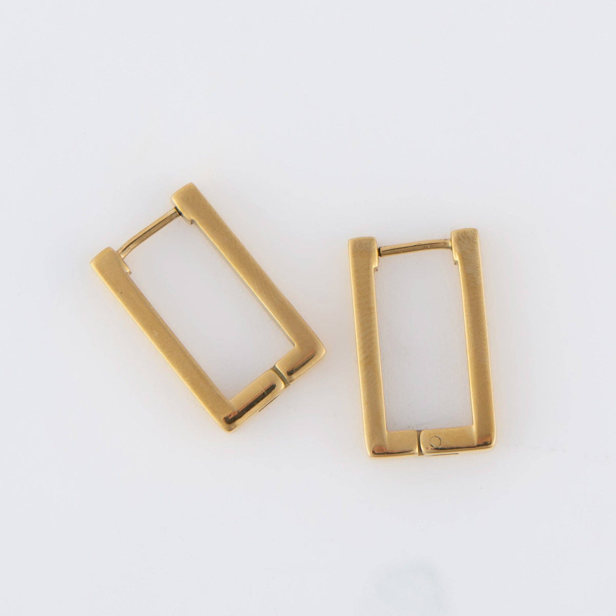 Waterproof Earrings Narelle Rectangle Hoop Classic Jewelry: Yellow Gold
