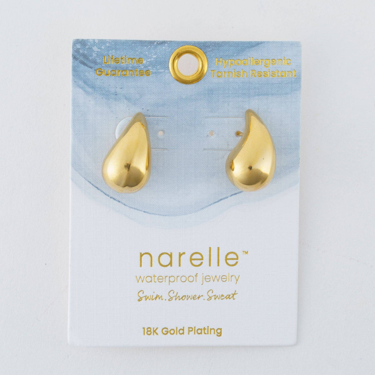Waterproof Earrings Narelle Tear Drop Classic Jewelry: Yellow Gold