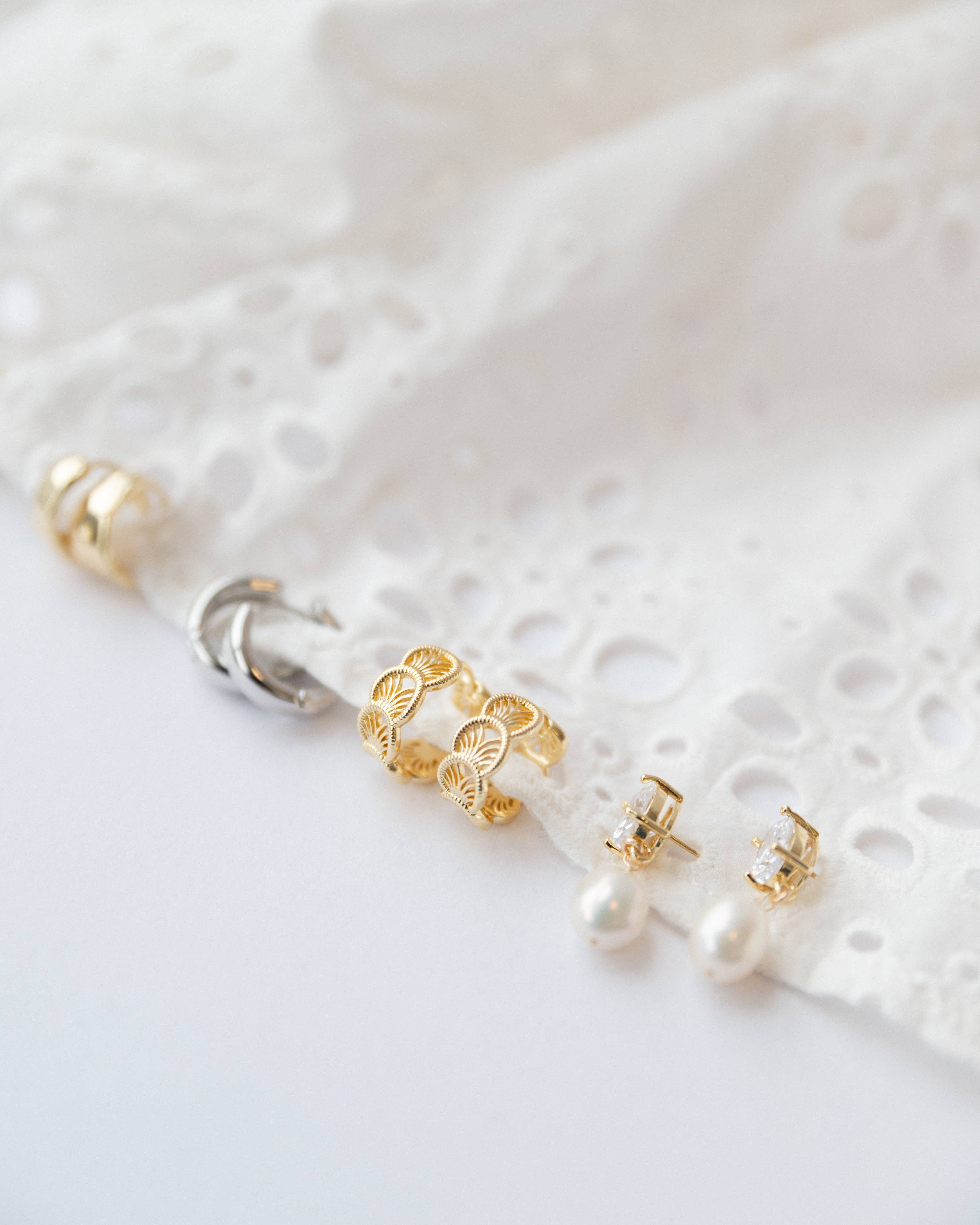 Cali Filigree Gold Filled Hoops Earrings