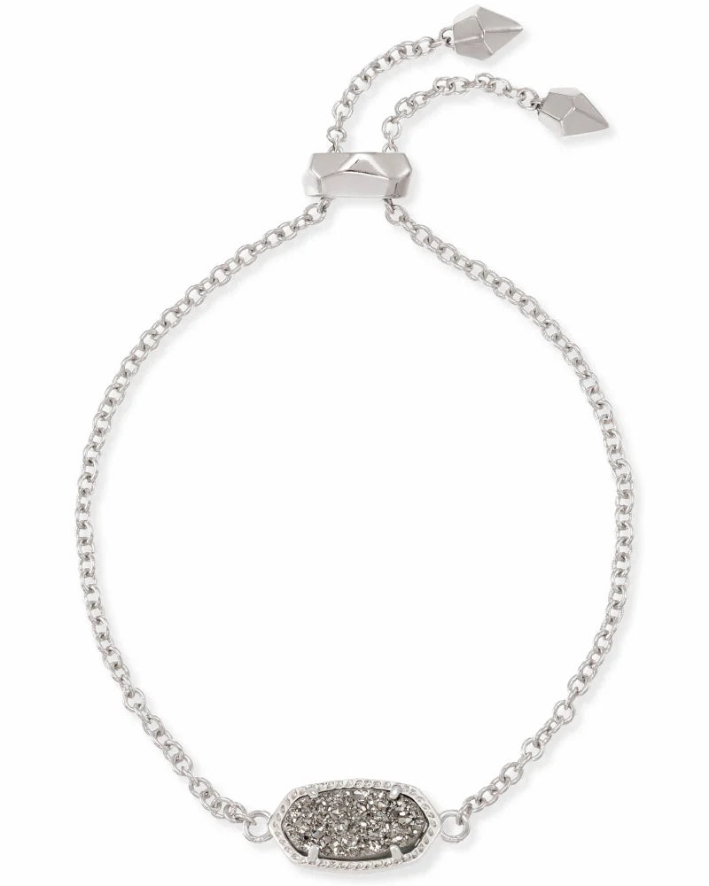 Elaina Delicate Chain Bracelet- Rhodium Platinum Drusy