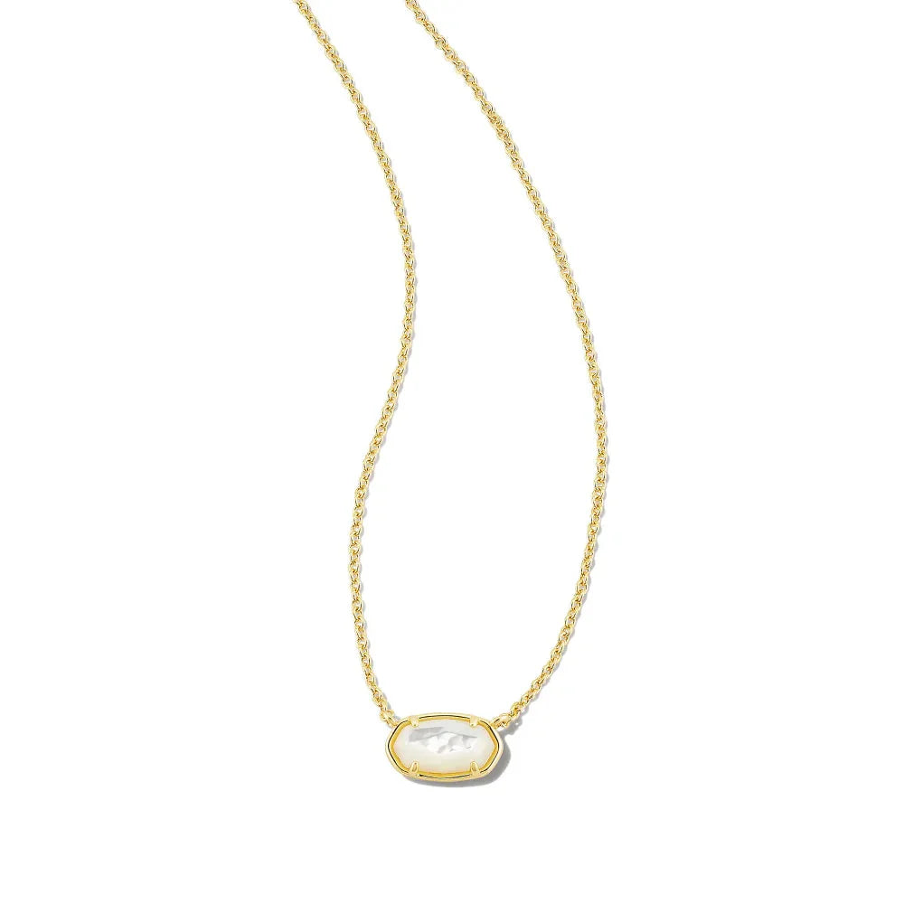 Gold necklace with a pendant on a white background