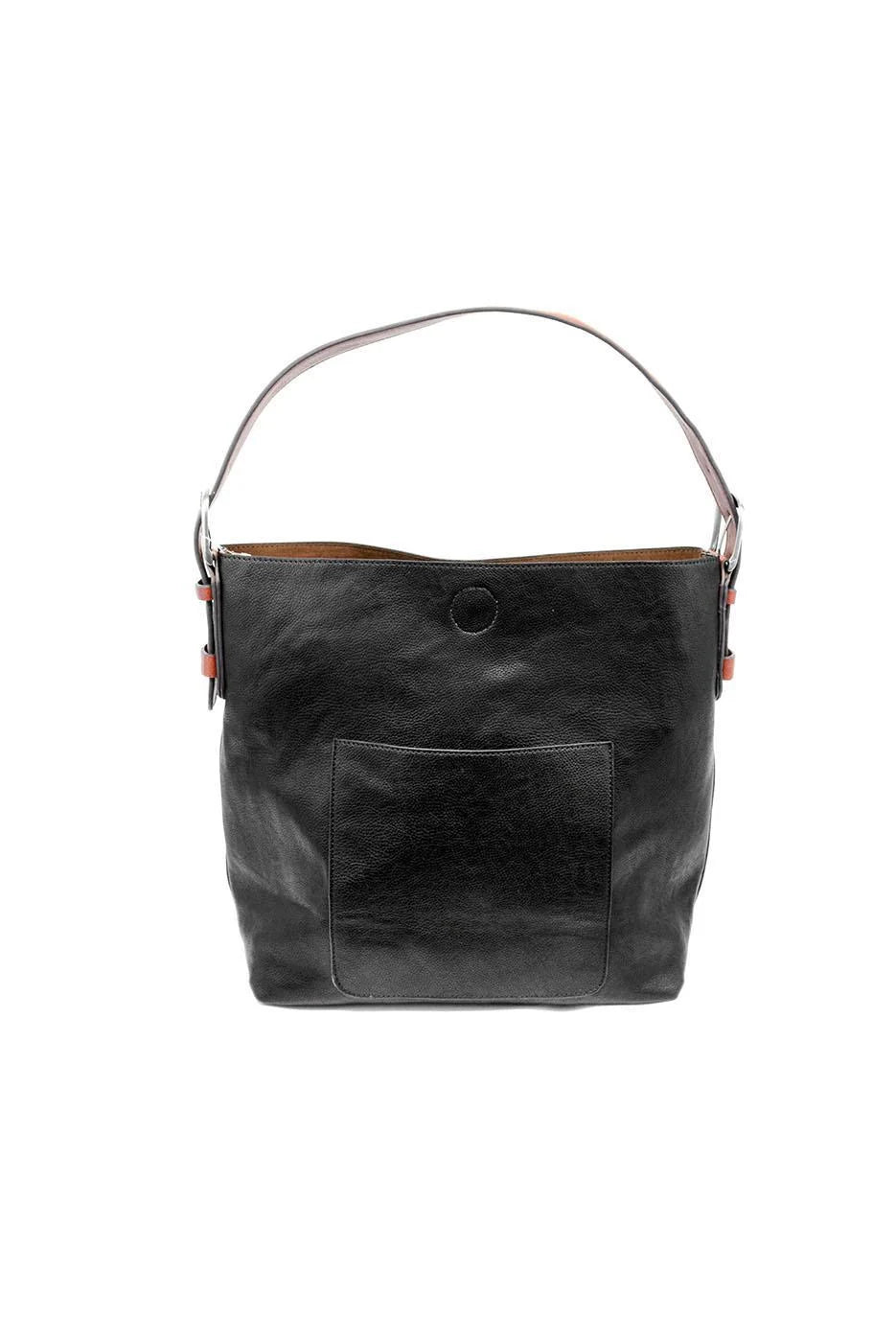 Black Hobo Cedar Handle Handbag