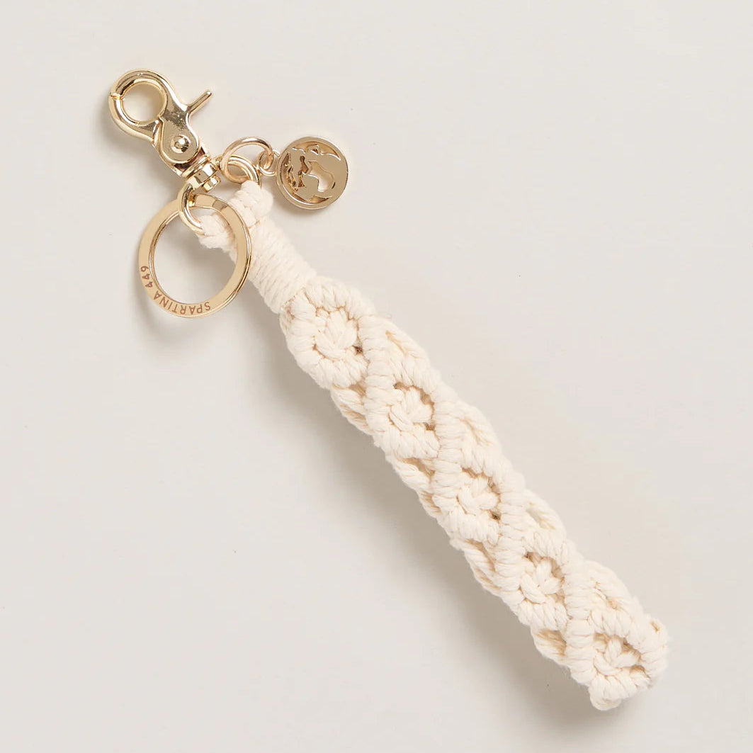 neutral macrame spartina 449 keychain