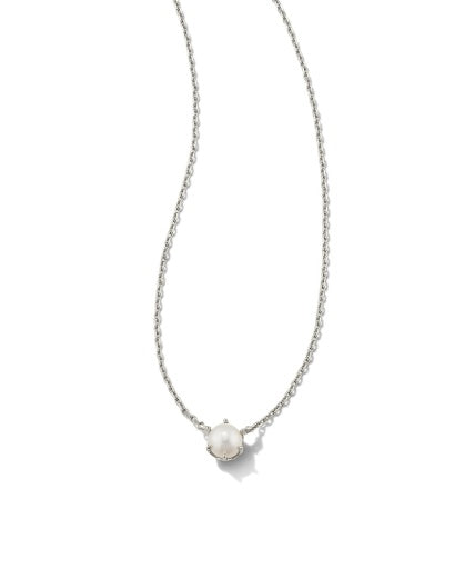 Ashton Pearl Pendant Necklace Silver White Pearl