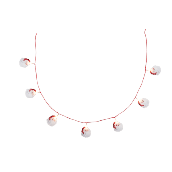garland with santa claus against a white background