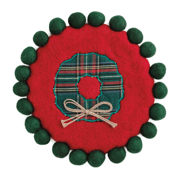 felted christmas trivet