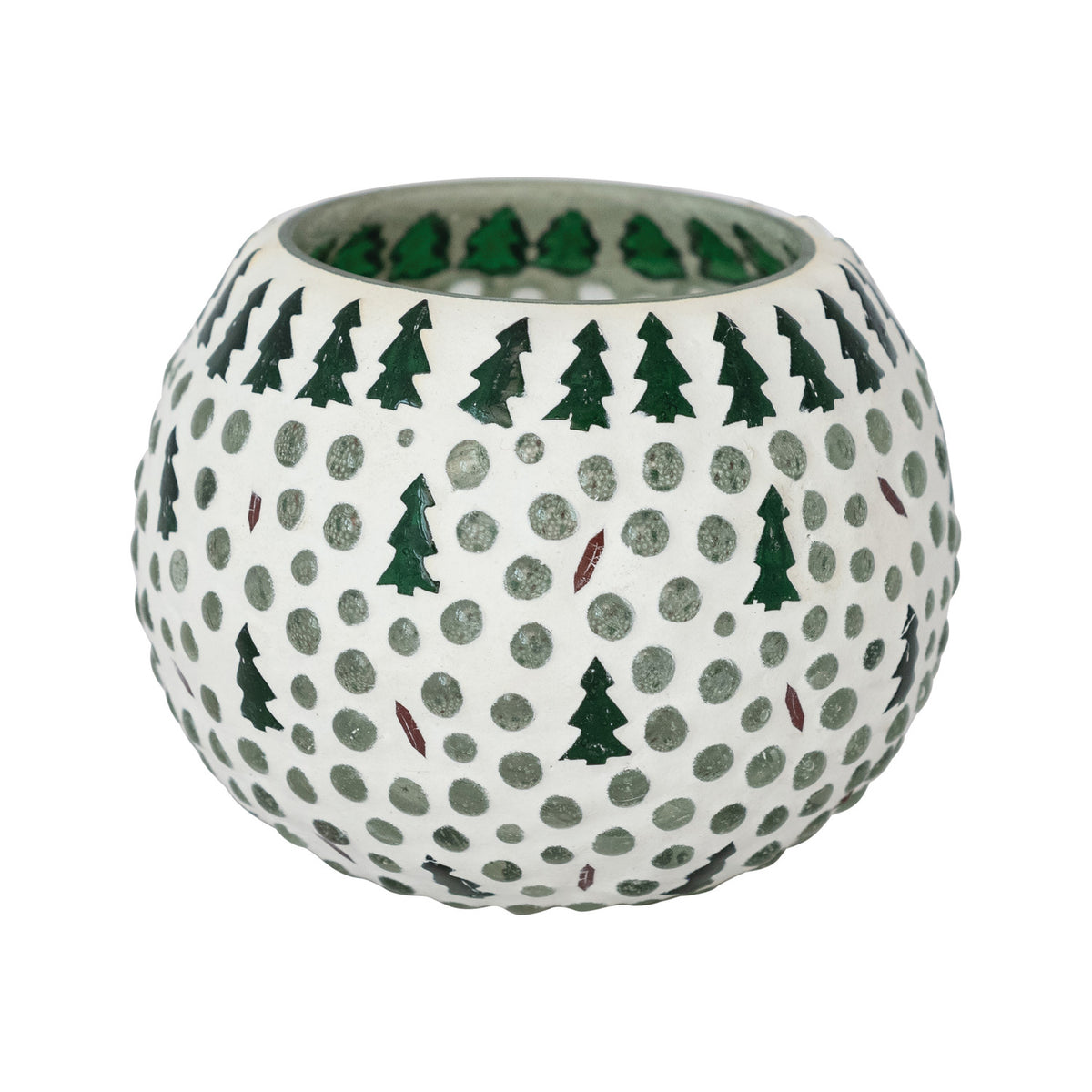 Glass Mosaic Tealight/Votive Holder with Trees